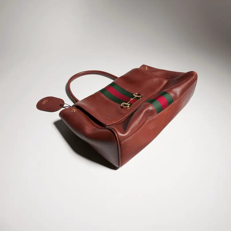 Gucci Paparazzo Series Medium Tote Bag chestnut brown