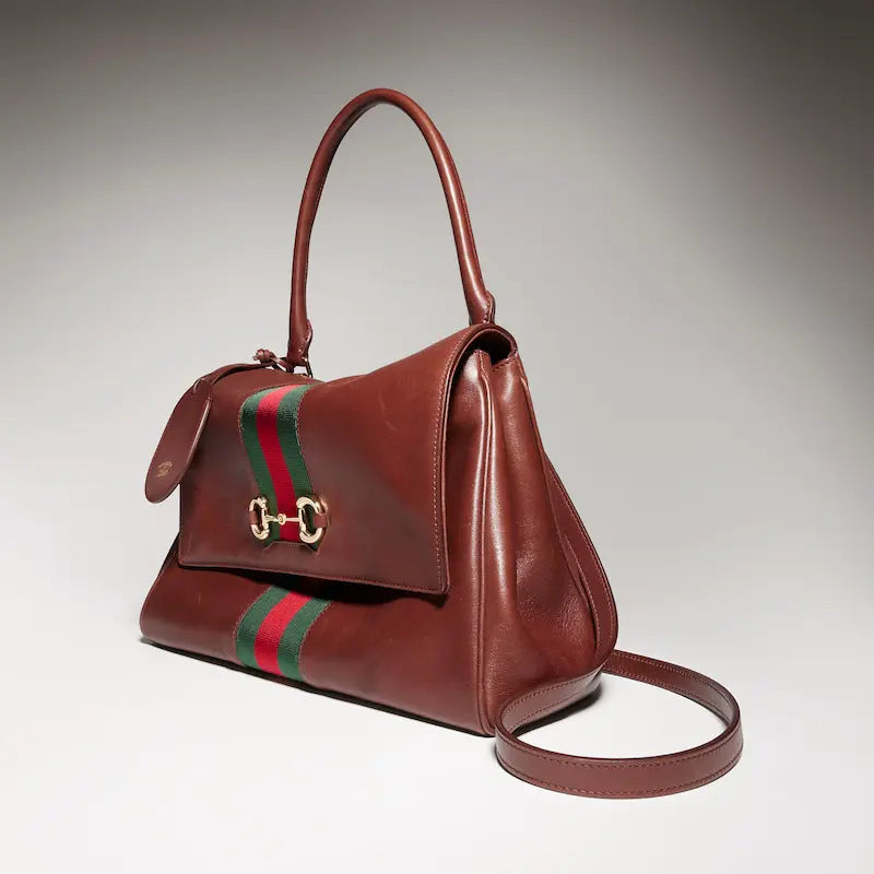 Gucci Paparazzo Series Medium Tote Bag chestnut brown