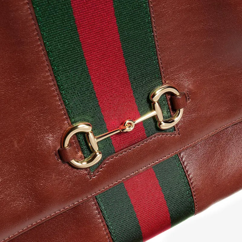 Gucci Paparazzo Series Medium Tote Bag chestnut brown