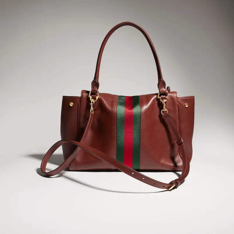 Gucci Paparazzo Series Medium Tote Bag chestnut brown