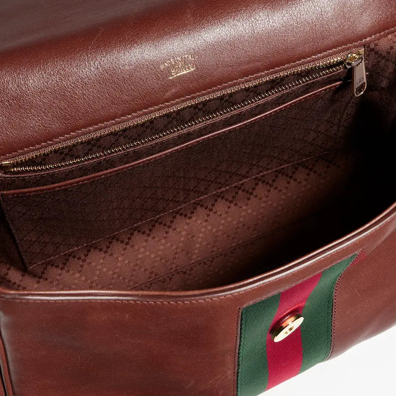 Gucci Paparazzo Series Medium Tote Bag chestnut brown