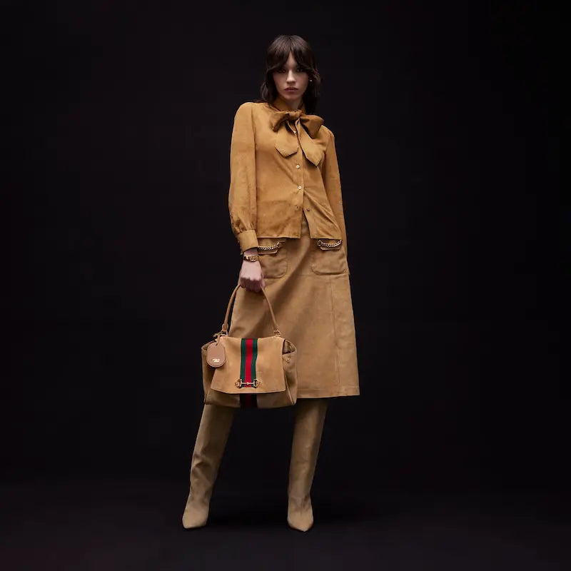 Gucci Paparazzo Series Medium Tote Bag Sand-colored