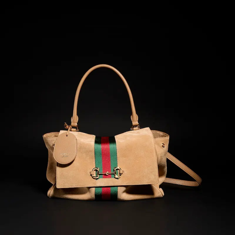 Gucci Paparazzo Series Medium Tote Bag Sand-colored