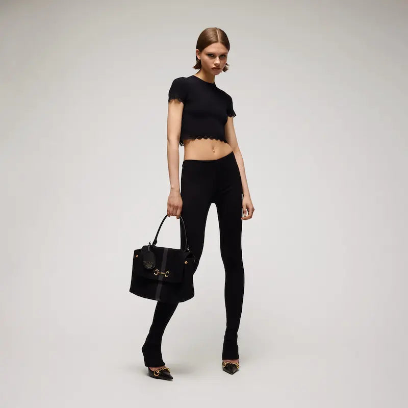 Gucci Paparazzo Series Medium Tote Bag Gray and Black