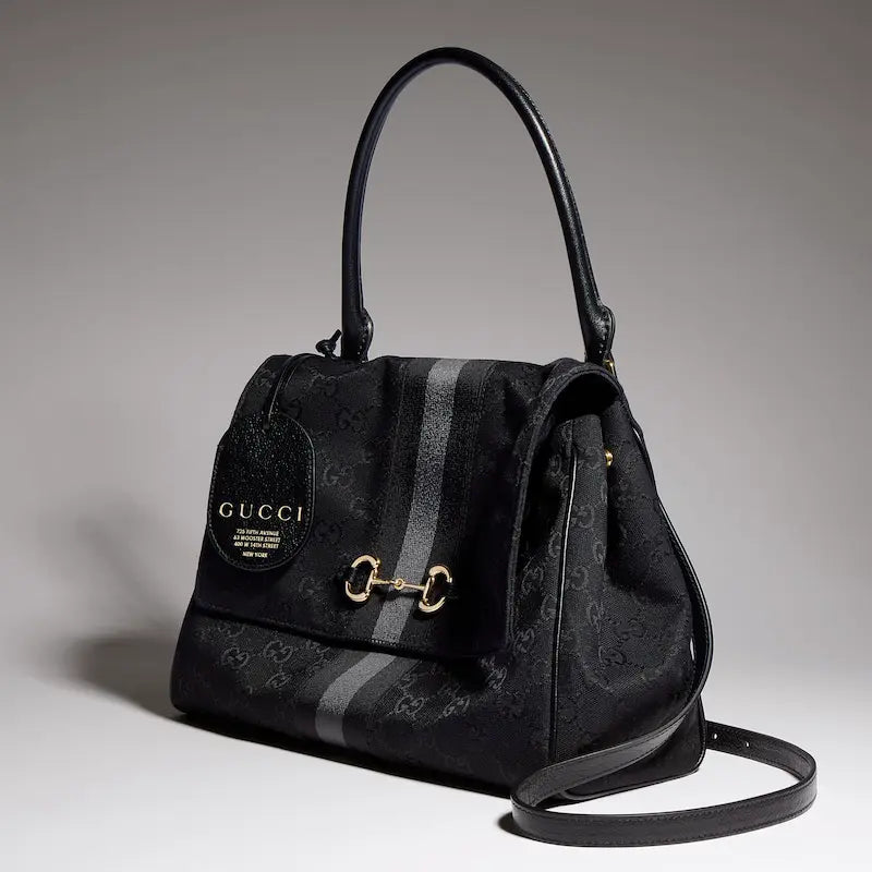 Gucci Paparazzo Series Medium Tote Bag Gray and Black