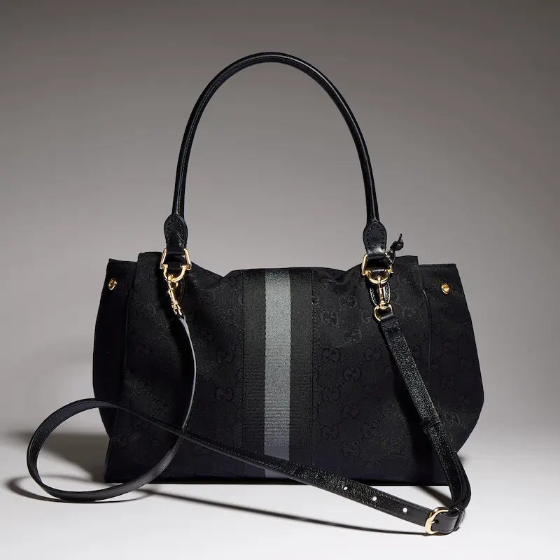 Gucci Paparazzo Series Medium Tote Bag Gray and Black