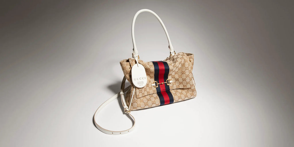 Gucci Paparazzo Series Medium Tote Bag Beige and Brown