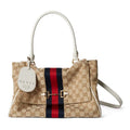 Gucci Paparazzo Series Medium Tote Bag Beige and Brown