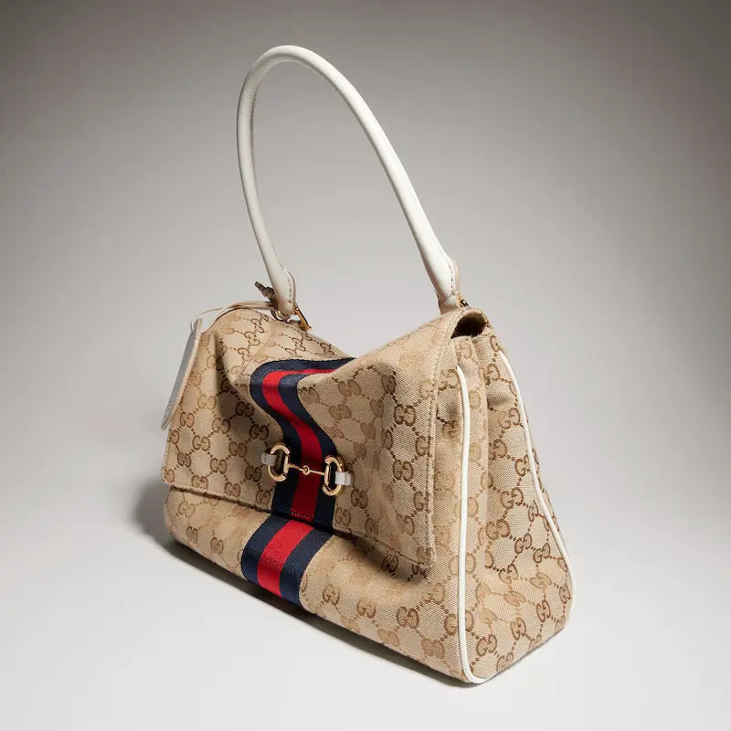 Gucci Paparazzo Series Medium Tote Bag Beige and Brown