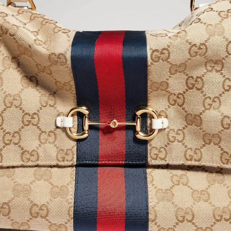 Gucci Paparazzo Series Medium Tote Bag Beige and Brown