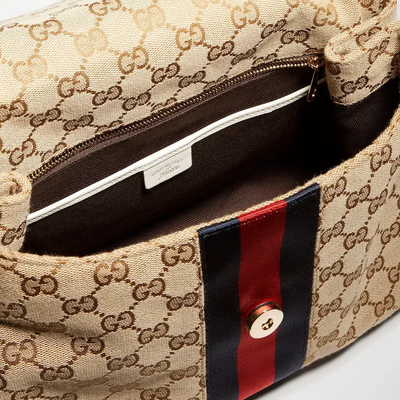 Gucci Paparazzo Series Medium Tote Bag Beige and Brown