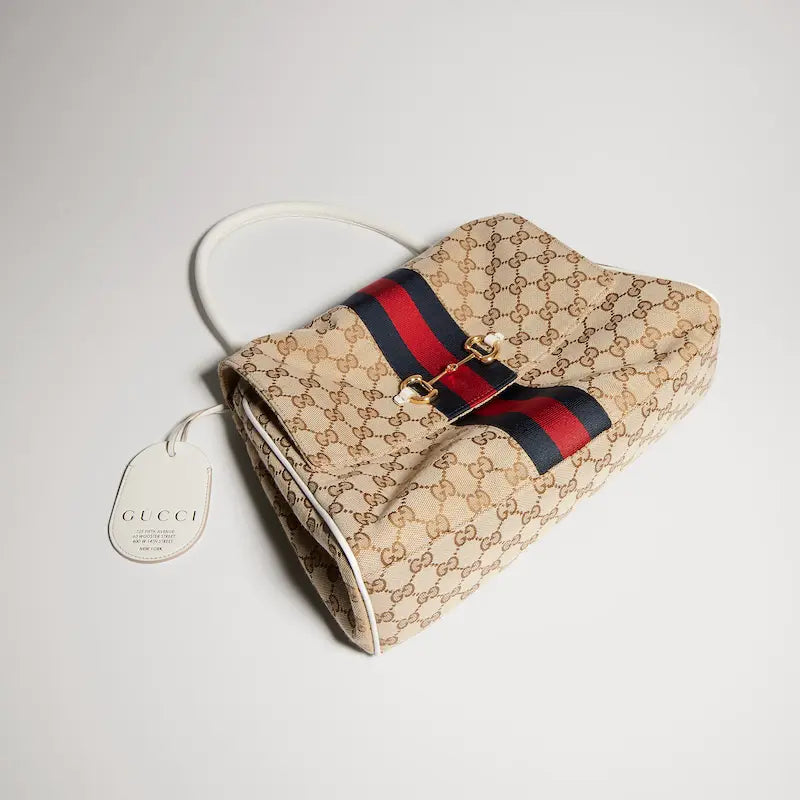 Gucci Paparazzo Series Medium Tote Bag Beige and Brown