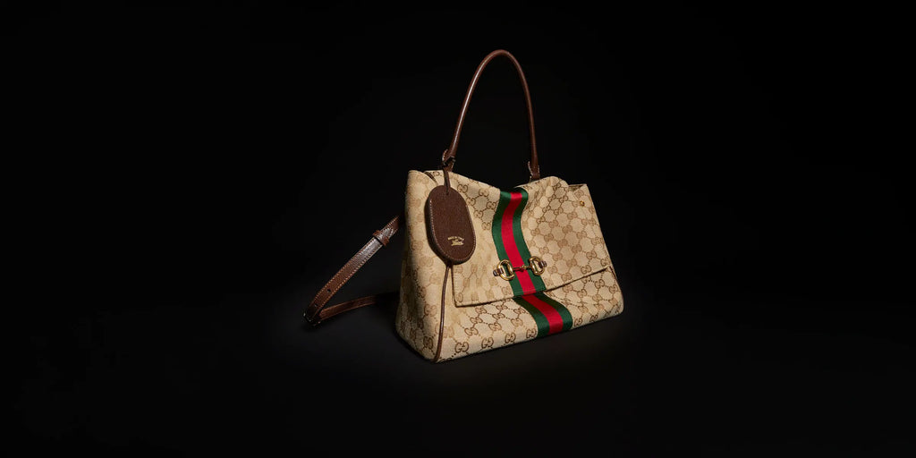 Gucci Paparazzo Series Medium Tote Bag Beige and Brown