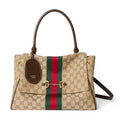 Gucci Paparazzo Series Medium Tote Bag Beige and Brown