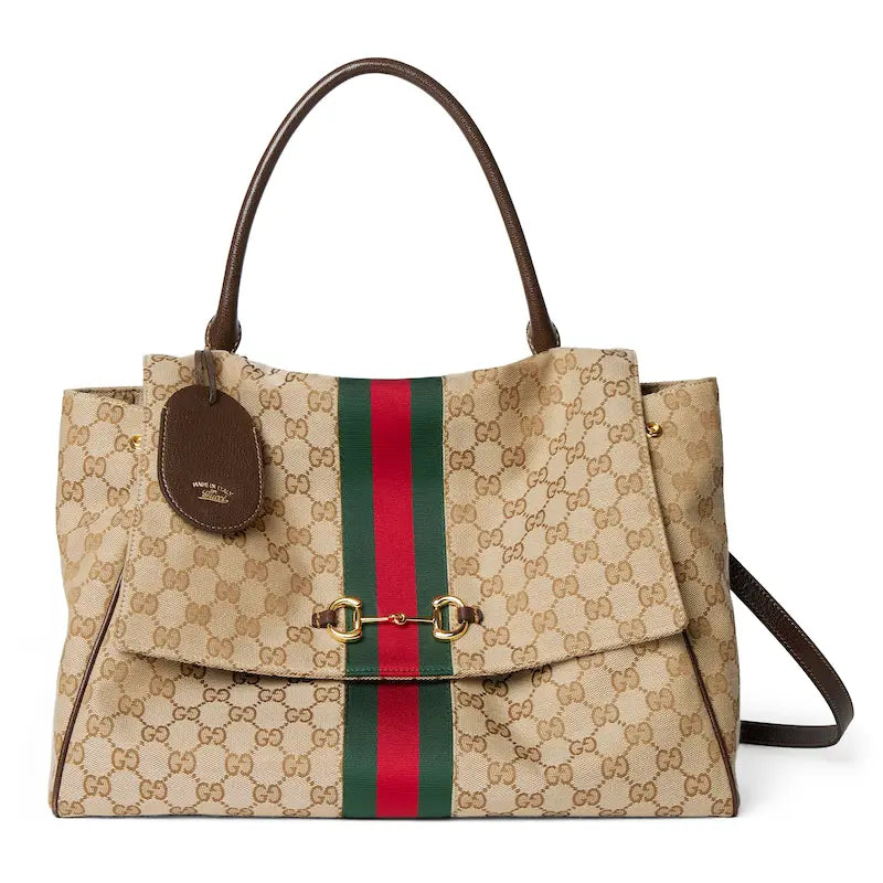 Gucci Paparazzo Series Large Tote Bag Beige and Brown