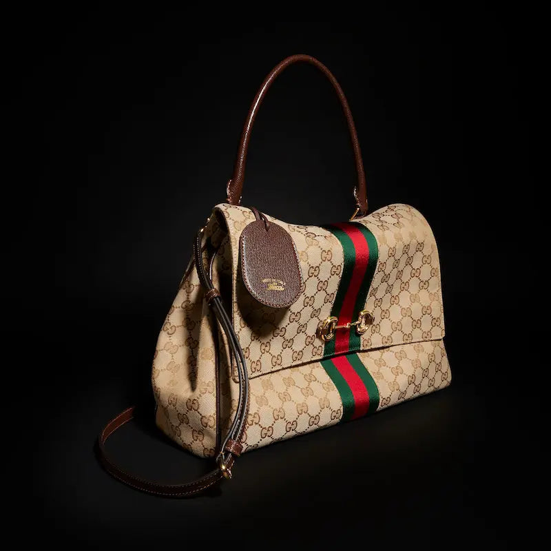 Gucci Paparazzo Series Large Tote Bag Beige and Brown