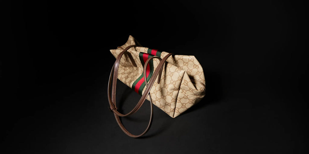 Gucci Melrose Collection Medium Boston Bag Beige and Brown