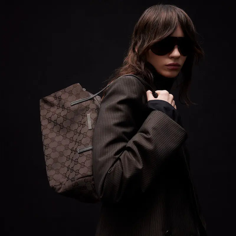 Gucci Melrose Collection Medium Boston Bag Dark Brown
