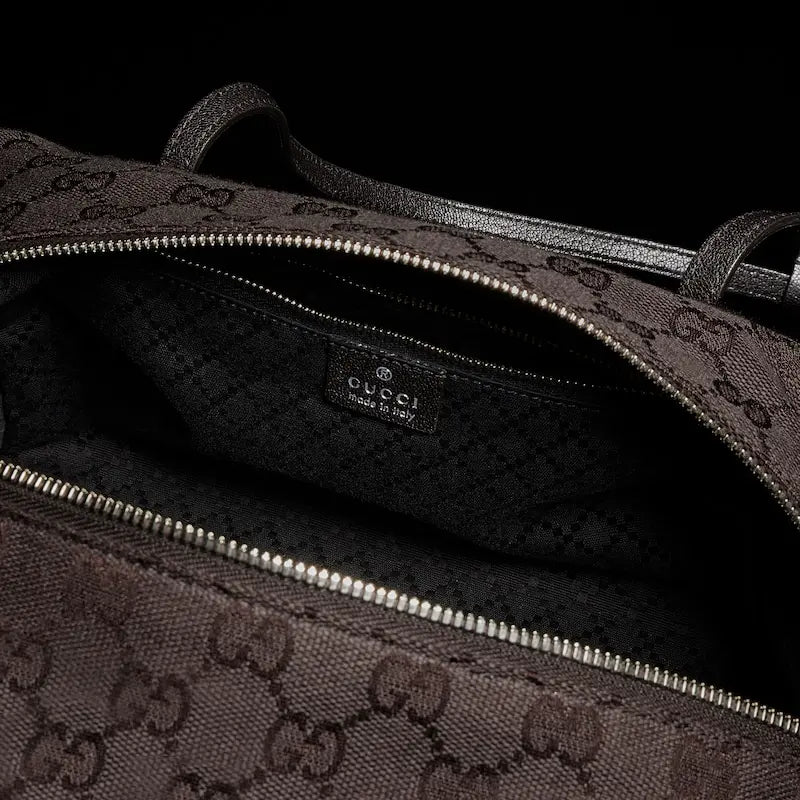 Gucci Melrose Collection Medium Boston Bag Dark Brown