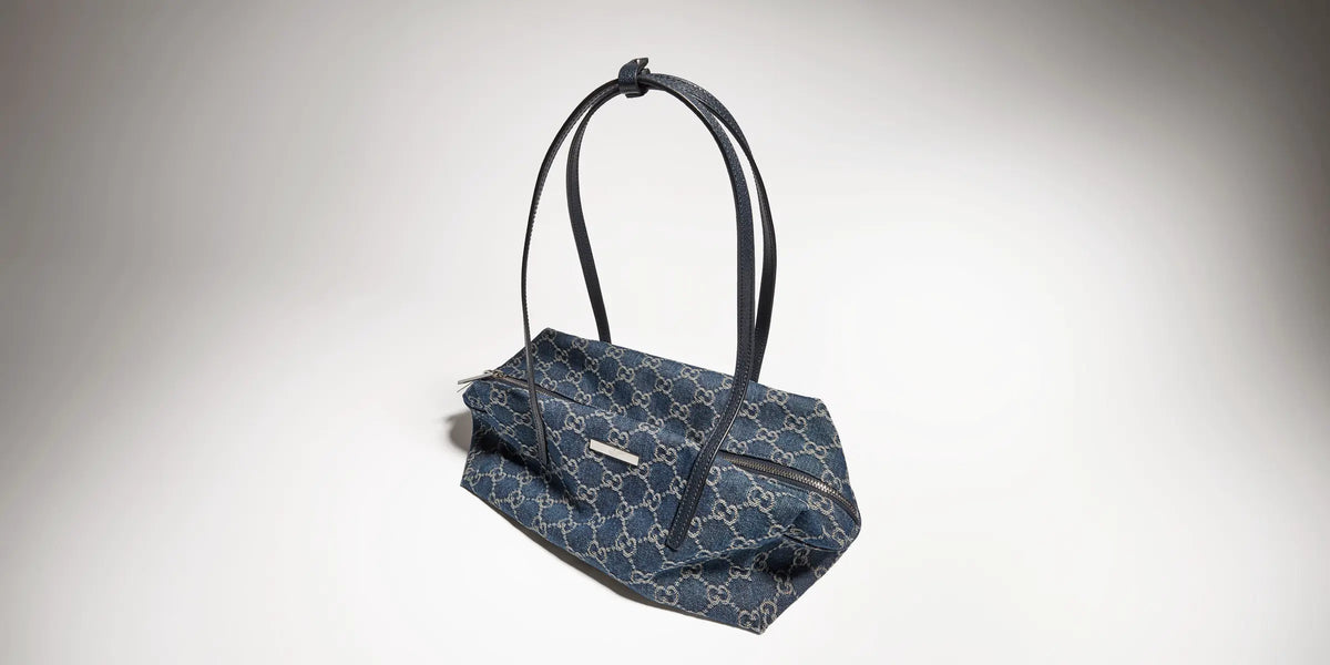 Gucci Melrose Collection Medium Boston Bag Dark Blue