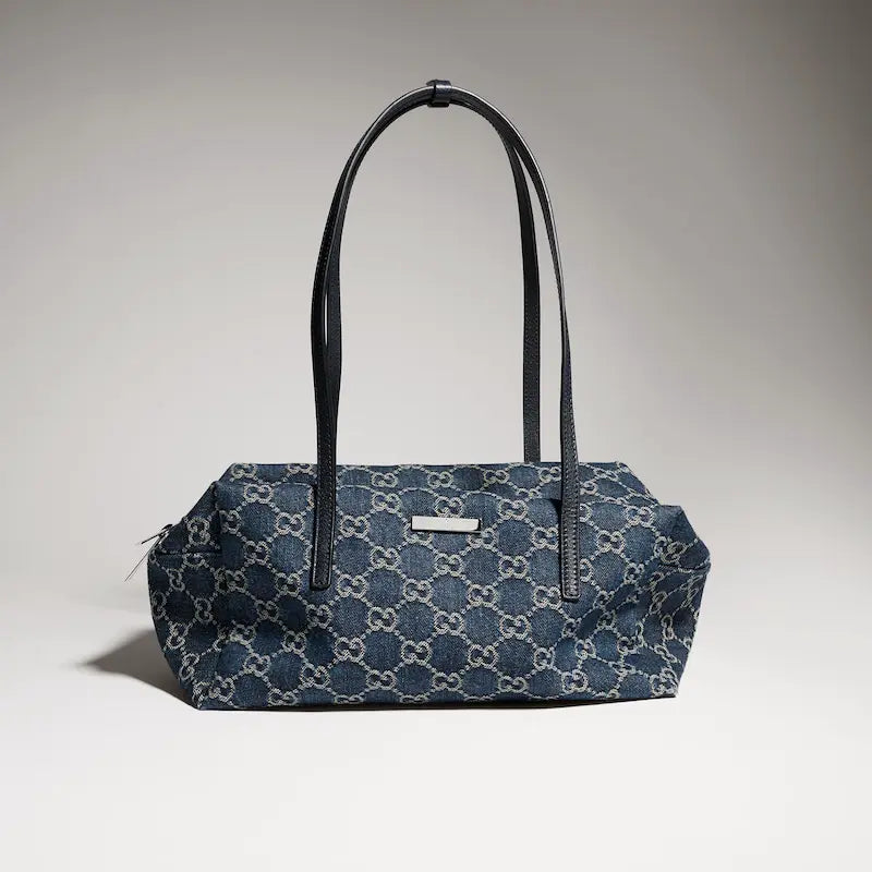 Gucci Melrose Collection Medium Boston Bag Dark Blue