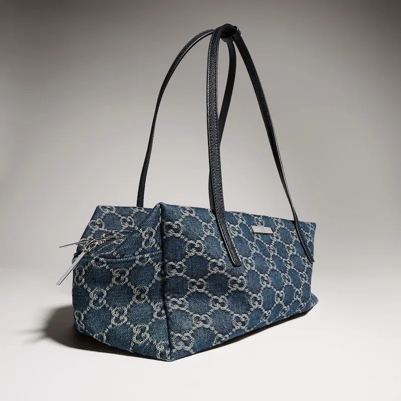 Gucci Melrose Collection Medium Boston Bag Dark Blue