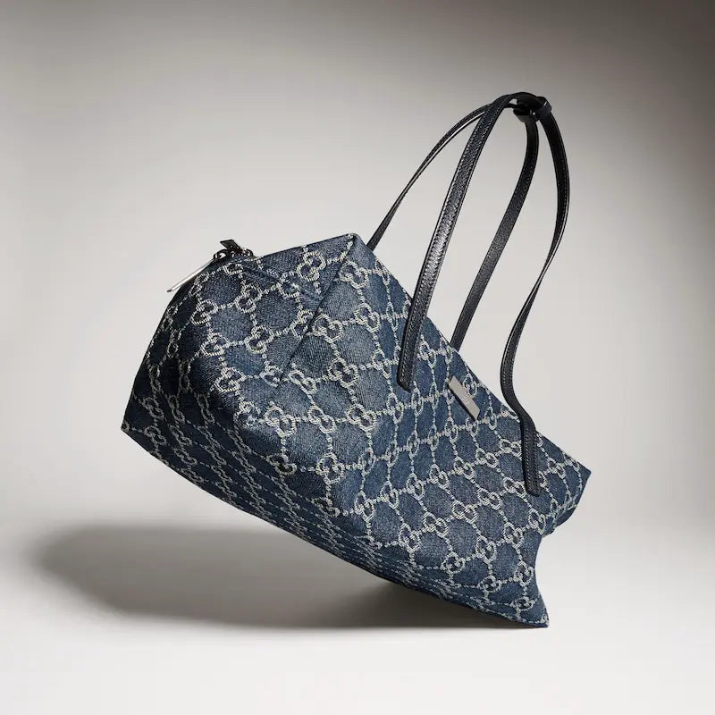 Gucci Melrose Collection Medium Boston Bag Dark Blue