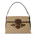 Horsebit Duomo Series Medium Tote Bag Sand and Brown