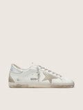 Golden Goose Super-Star with silver heel tab and lettering
