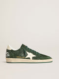 Golden Goose Ball Star in green suede with white leather star and heel tab