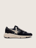 Golden Goose Running Sole in black nappa leather and suede with a white star