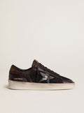 Golden Goose Stardan in brown suede and black mesh with white leather star and nappa leather inserts