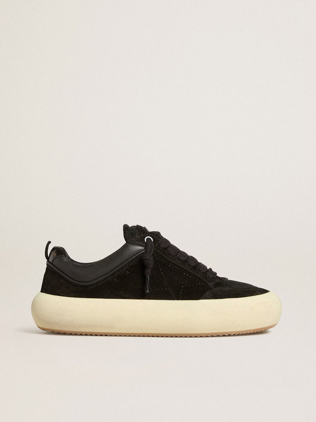 Golden Goose Space-Star Cube in black suede with perforated star