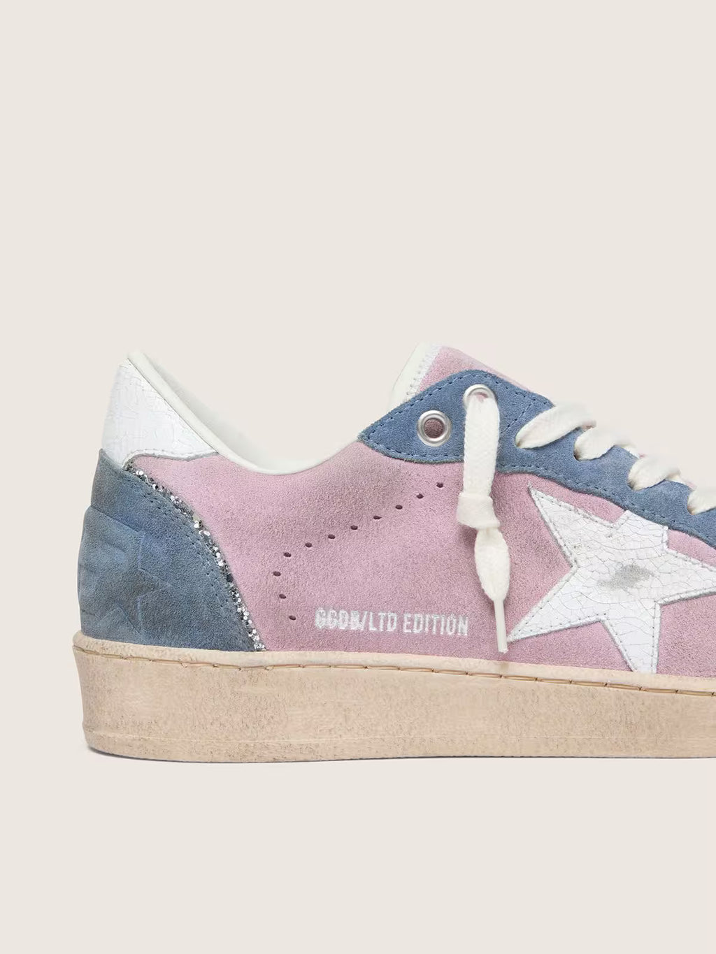 Golden Goose Ball Star LTD in lilac suede with white star