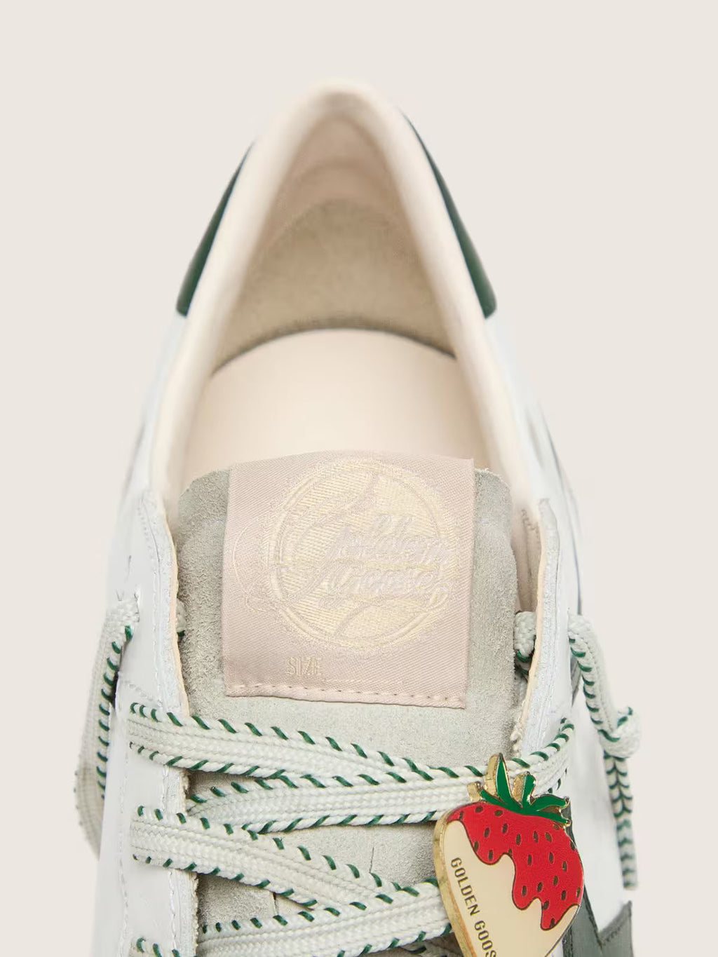 Golden Goose Ball Star LTD in white leather with green star and Skins