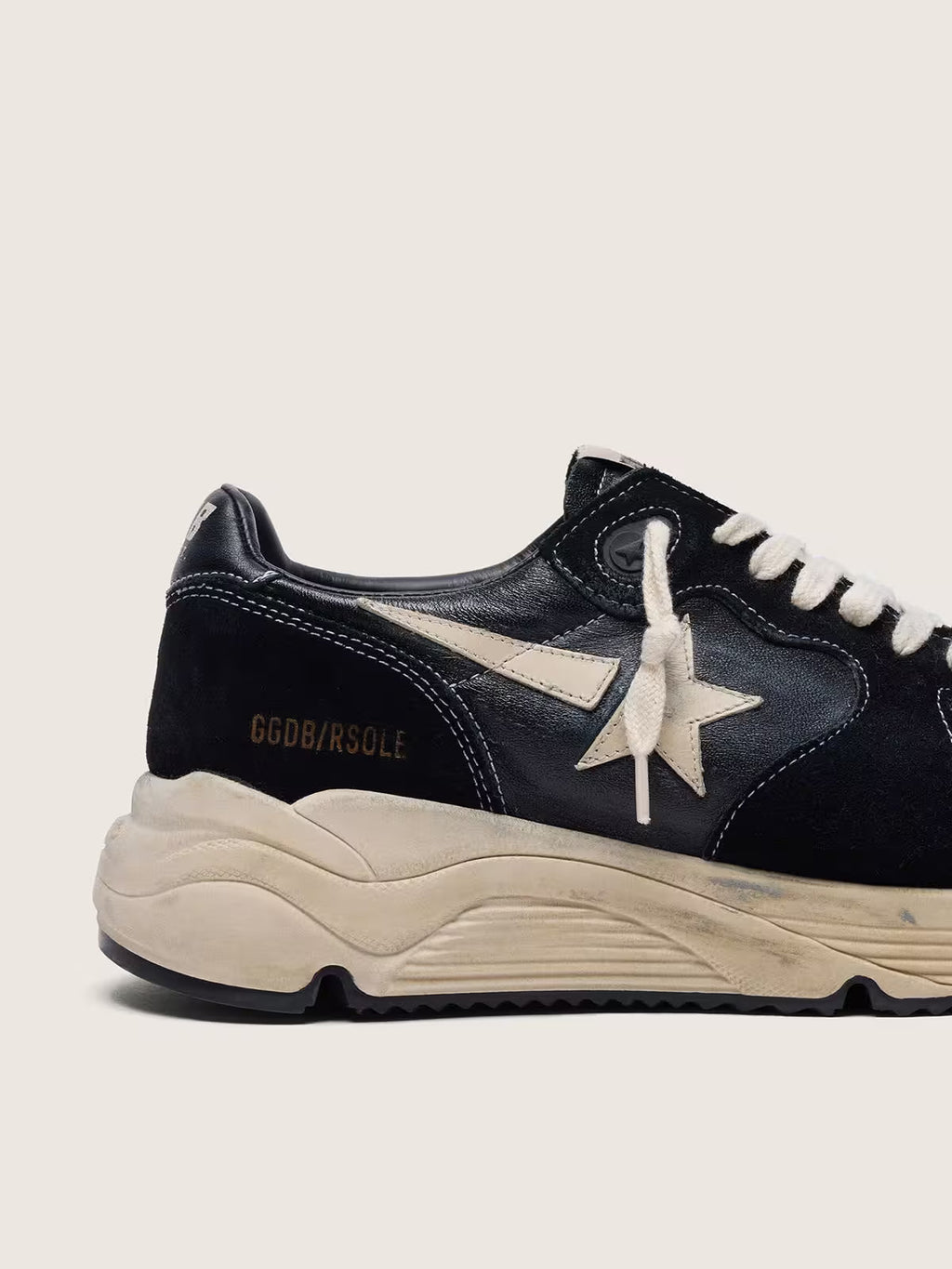 Golden Goose Running Sole in black nappa and suede