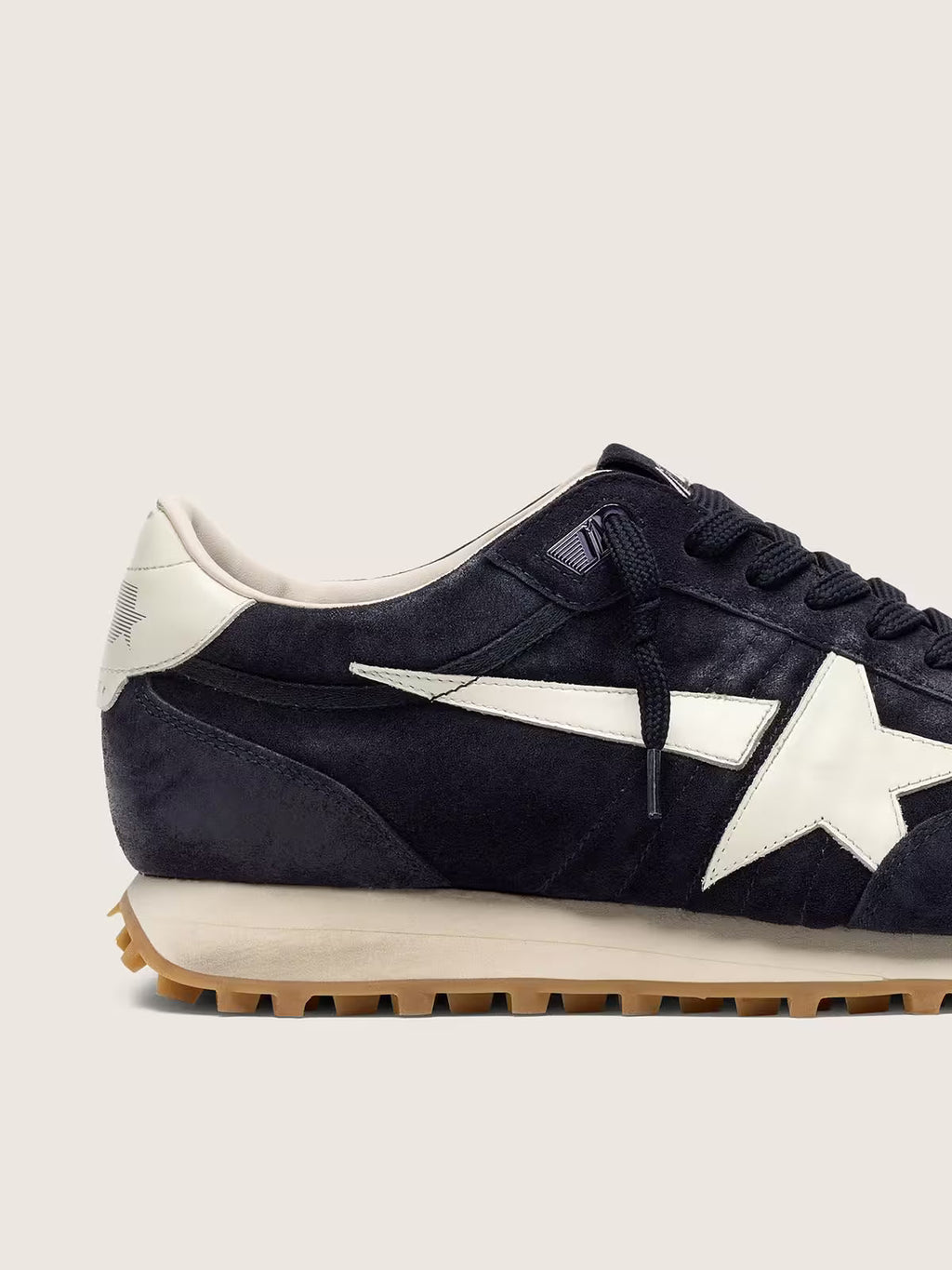 Golden Goose Marathon in blue navy suede with leather star and heel tab